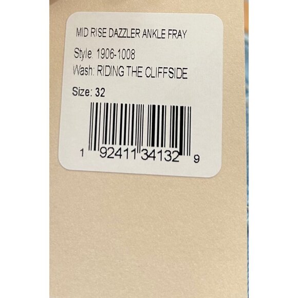 Mother Mid Rise Dazzler Ankle Fray In Riding Cliffside Size 32 Straight Jeans - Picture 8 of 8